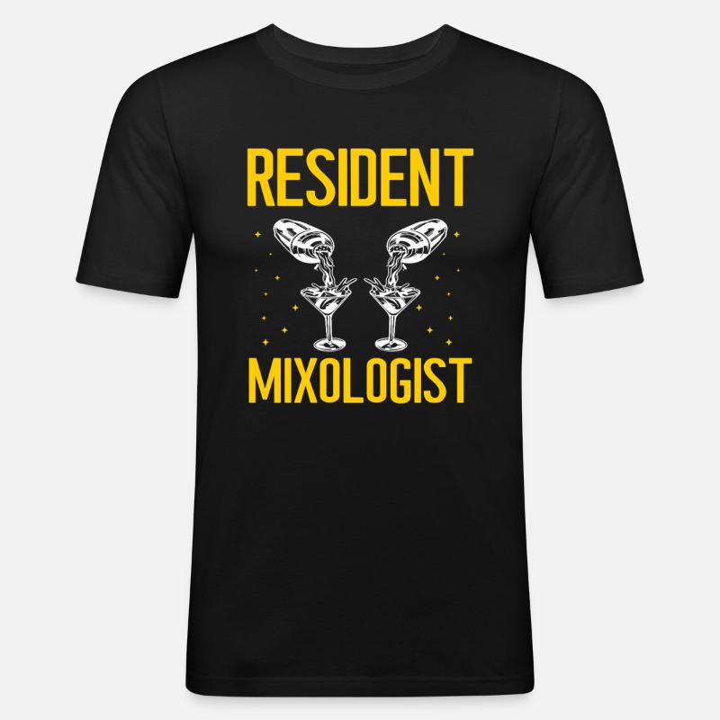 Mixologist Barkeepker Bartender Mixology - Männer Slim Fit T-Shirt - Schwarz