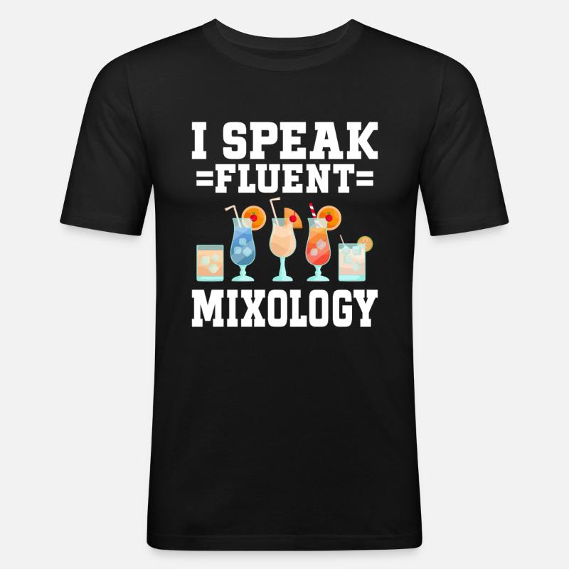 Mixologist Barkeepker Bartender Mixology - Männer Slim Fit T-Shirt - Schwarz