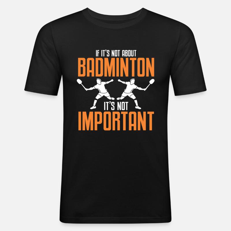 Badminton Player - Männer Slim Fit T-Shirt - Schwarz