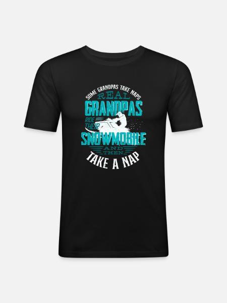 Snowmobile Riding Snowmobiling Snowmobiler - Men's Slim Fit T-Shirt - black