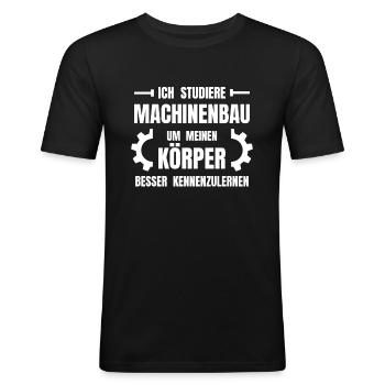 Maschinenbau Kraftsport lustiger ironischer Spruch - Männer Slim Fit T-Shirt - Schwarz - Vorne - Nik (191cm)