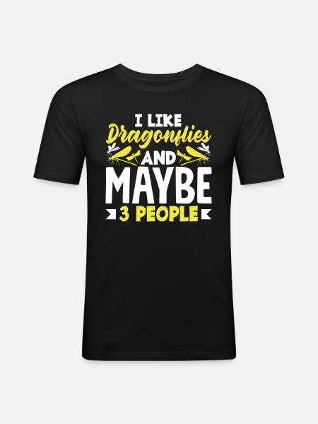 Libelle Libellenlibellen, die ich mag - Männer Slim Fit T-Shirt - Schwarz