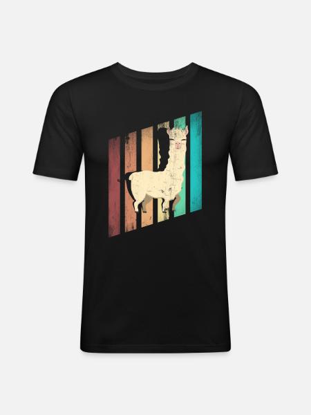 Alpacas LLamas Mammals Alpaca Silhouette - Men's Slim Fit T-Shirt - black