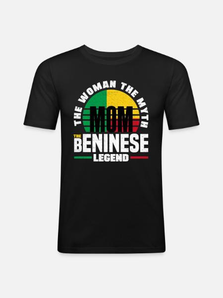 Béninois Bénin Drapeau Béninois Citation - T-shirt près du corps Homme - noir