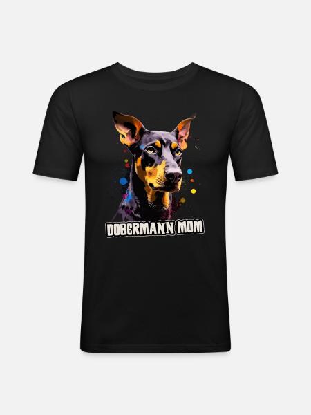 Doberman Dog Gift Saying - T-shirt près du corps Homme - noir