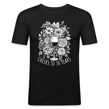 Geburtstag 30 Jahre Geschenk Spruch - Männer Slim Fit T-Shirt - Schwarz - Vorne - Nik (191cm)