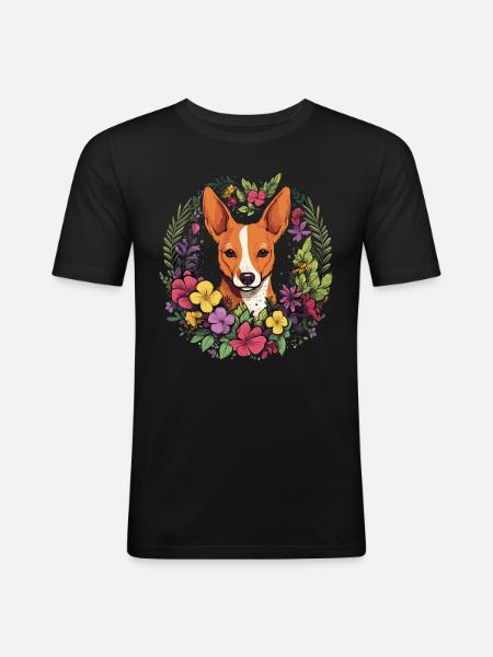 Basenji Dog Gift - Men's Slim Fit T-Shirt - black