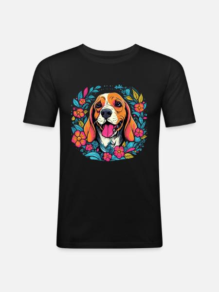 Cadeau de chien Beagle - T-shirt près du corps Homme - noir