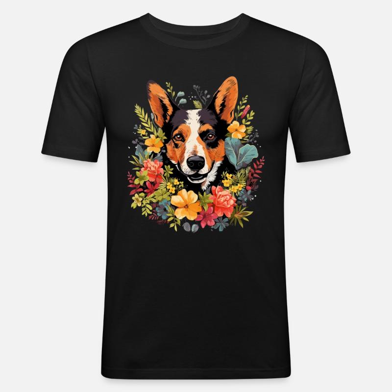 Cattle Dog Hund Geschenk - Männer Slim Fit T-Shirt - Schwarz