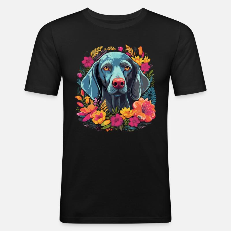 Weimaraner Hund Geschenk - Männer Slim Fit T-Shirt - Schwarz