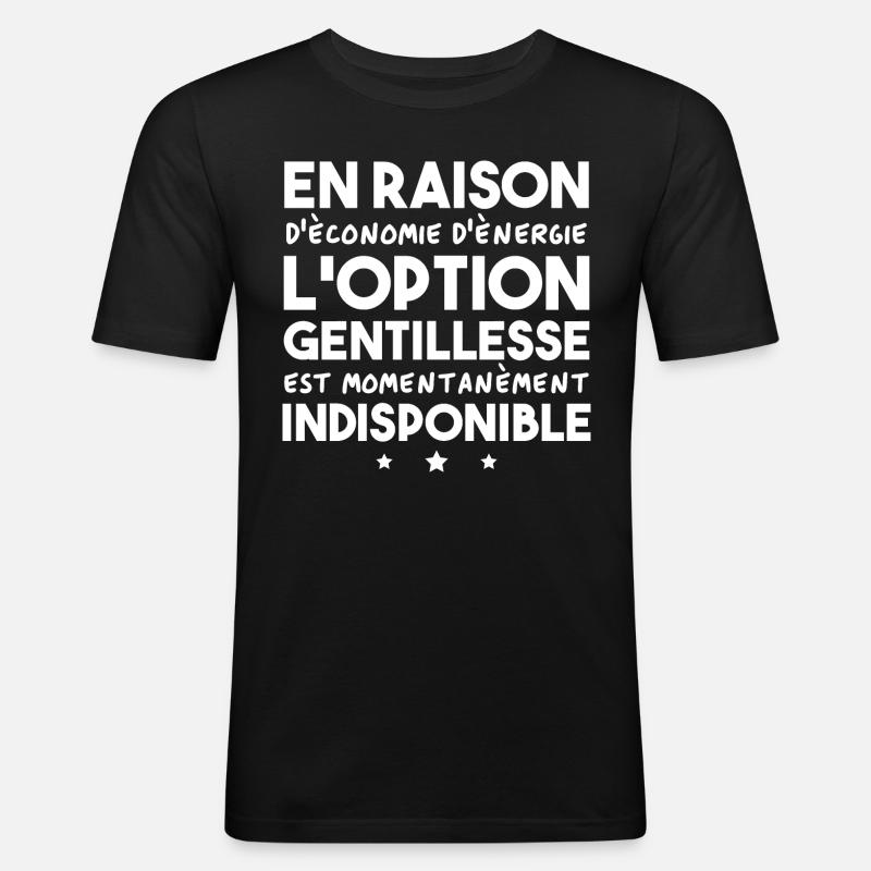 Option gentillesse indisponible - T-shirt près du corps Homme - noir