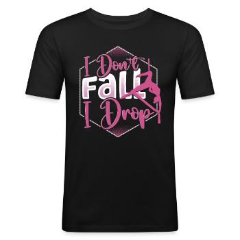 Aerial Silks Design für einen Luftakrobaten - Männer Slim Fit T-Shirt - Schwarz - Vorne - Nik (191cm)