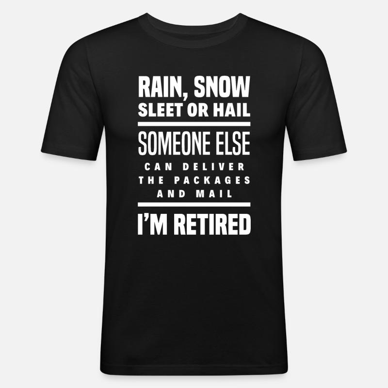 Postbeamte Rente Geschenk - Männer Slim Fit T-Shirt - Schwarz