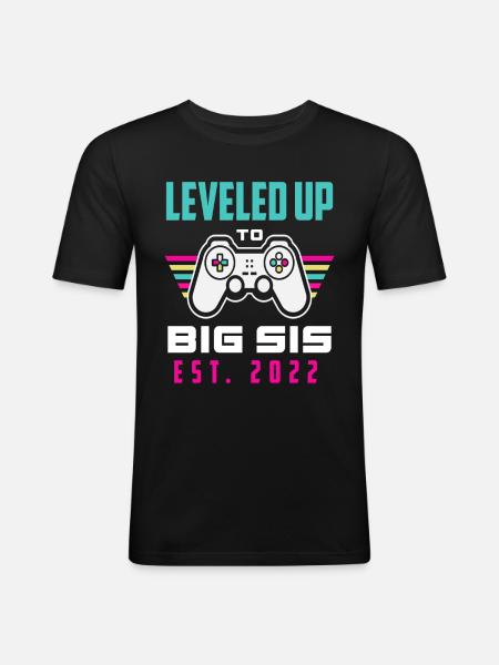 Gamer Video Games Sister 2022 - Men's Slim Fit T-Shirt - black