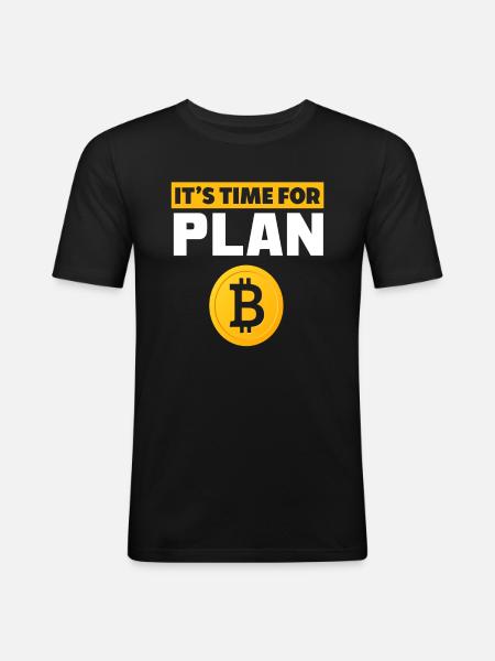 Bitcoin - Männer Slim Fit T-Shirt - Schwarz