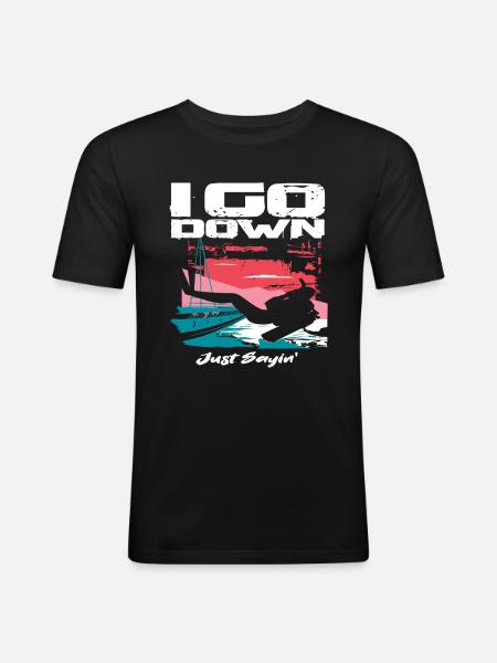 Diving Diver Gift - Men's Slim Fit T-Shirt - black