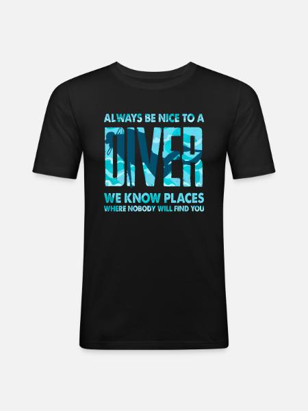 Diver Instructor Diving - Men's Slim Fit T-Shirt - black