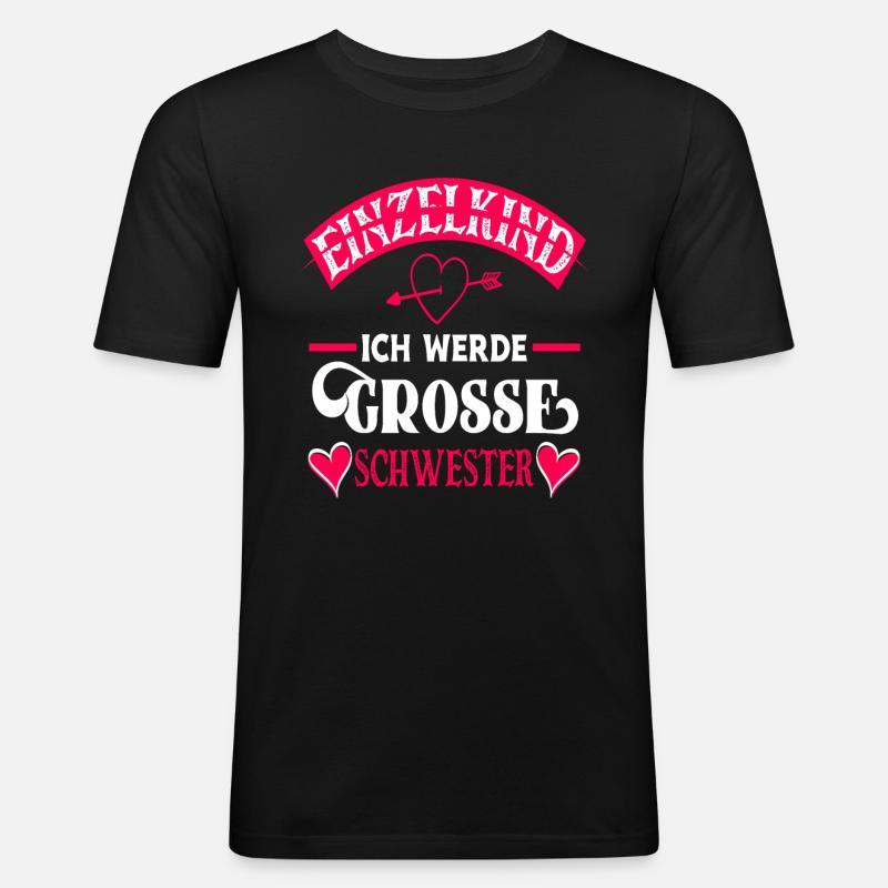 Ich Werde Große Schwester - Männer Slim Fit T-Shirt - Schwarz