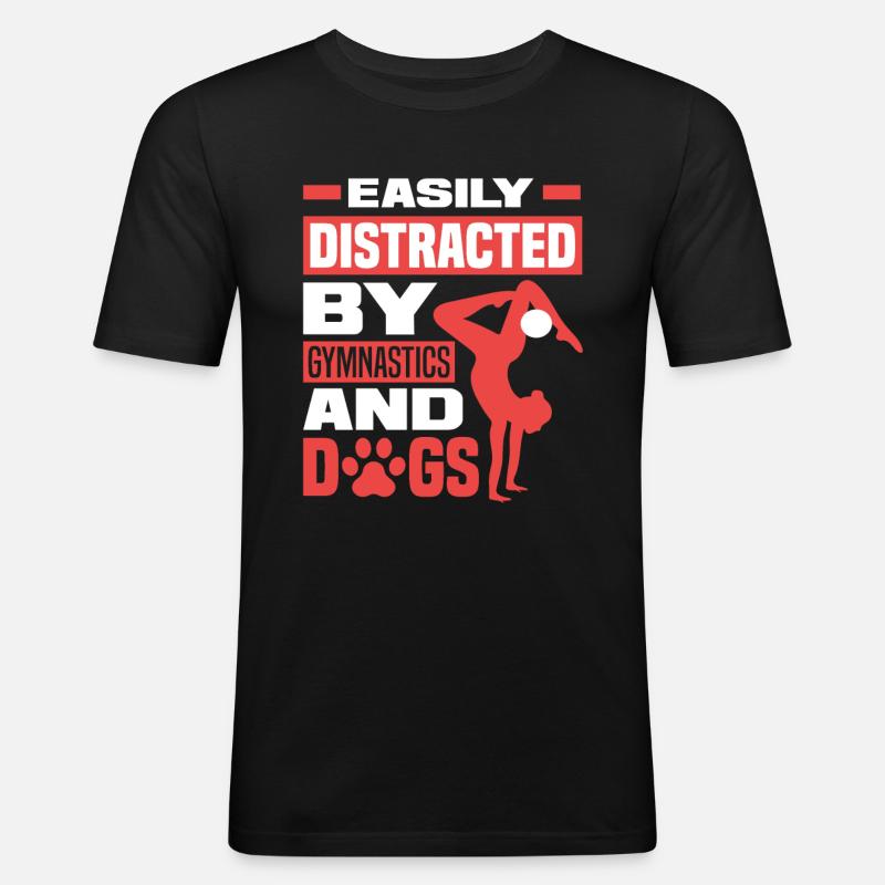 Turnen Hunde - Männer Slim Fit T-Shirt - Schwarz
