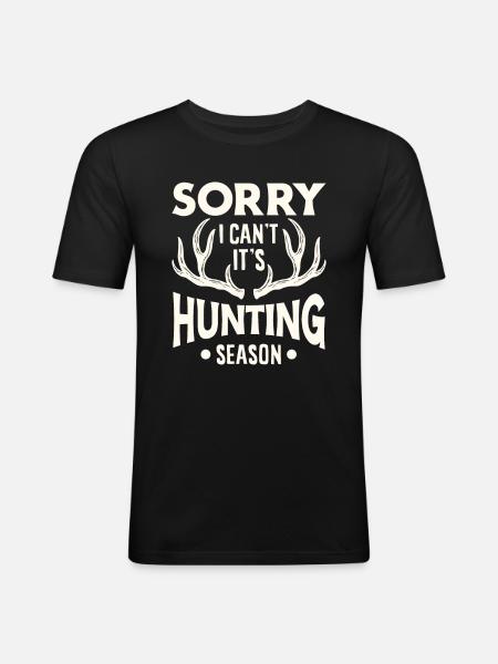 Jagen Jäger Jagdsaison Geschenk - Männer Slim Fit T-Shirt - Schwarz