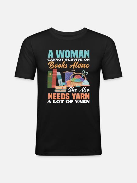 Knitting Books - Men's Slim Fit T-Shirt - black