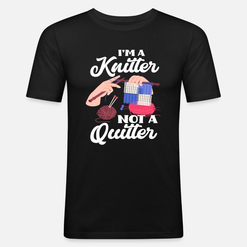 Stricken - Männer Slim Fit T-Shirt - Schwarz