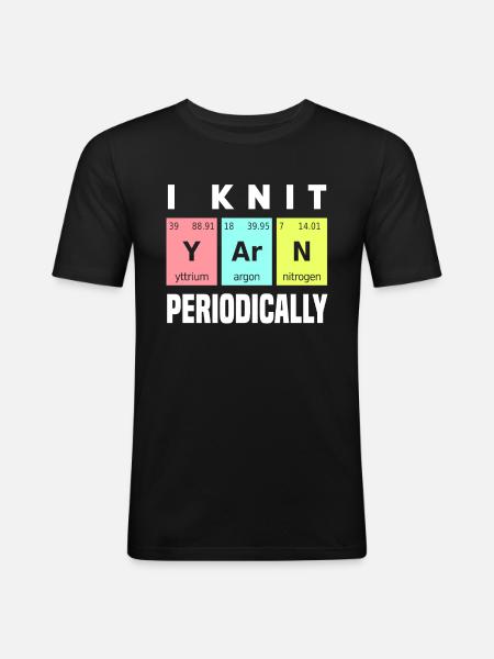 Knitting Chemical Elements Knitter - Men's Slim Fit T-Shirt - black