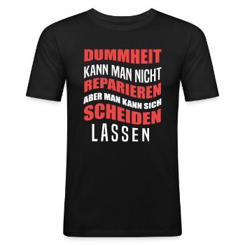 Scheidung - Männer Slim Fit T-Shirt - Schwarz - Vorne - Nik (191cm)
