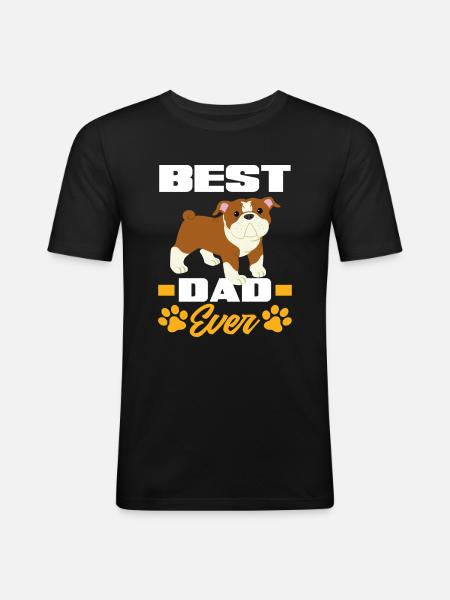 Best Bulldog Dad - Men's Slim Fit T-Shirt - black