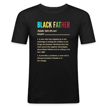 Cadeau de la fête des pères noirs - T-shirt près du corps Homme - noir - Devant - Nik (191cm)