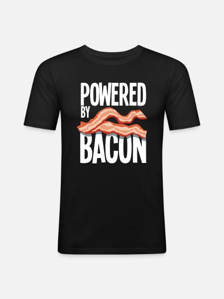 Powered By Bacon Speck - Men's Slim Fit T-Shirt - black