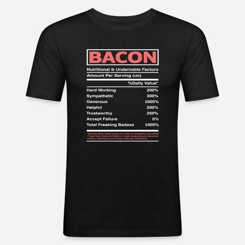 Speck Bacon Nährwerte - Männer Slim Fit T-Shirt - Schwarz