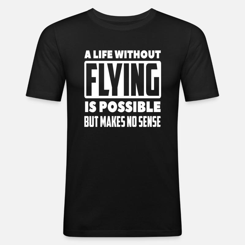 Pilot Leben Leidenschaft - Männer Slim Fit T-Shirt - Schwarz
