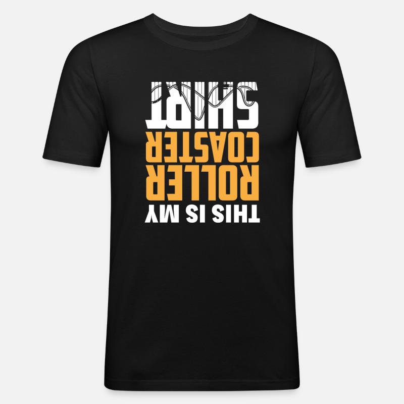 Achterbahn - Männer Slim Fit T-Shirt - Schwarz