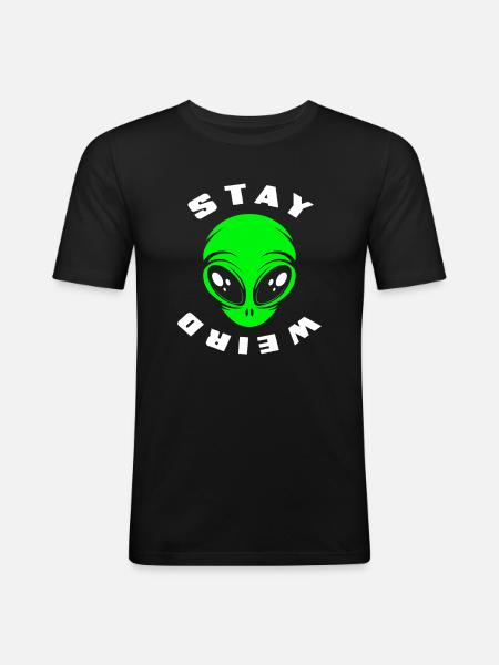 Alien Face Alien Space - Men's Slim Fit T-Shirt - black