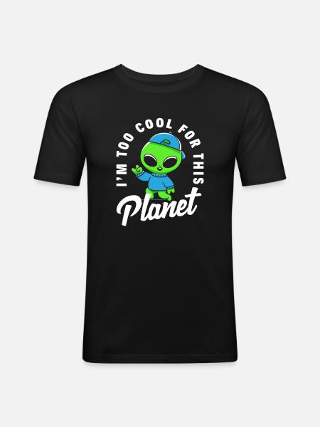 Funny Alien Kids - Men's Slim Fit T-Shirt - black