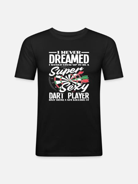 Fier joueur de fléchettes - T-shirt près du corps Homme - noir