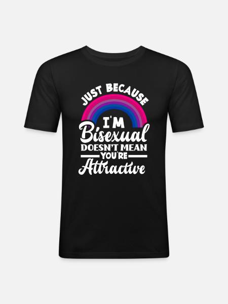 Bisexual Attractive Rainbow - Men's Slim Fit T-Shirt - black