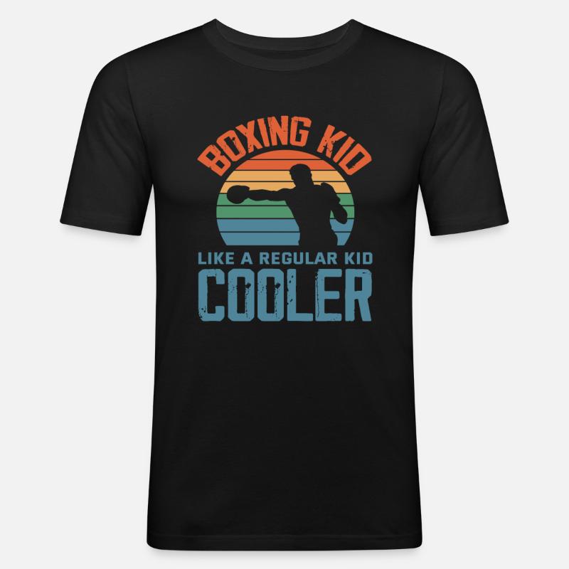 Boxen Kind Junge Mädchen - Männer Slim Fit T-Shirt - Schwarz