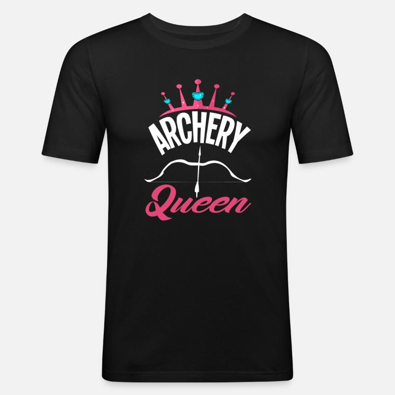 Queen Bogen Bogenschießen - Männer Slim Fit T-Shirt - Schwarz
