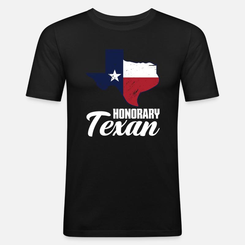 Texas Texaner Geschenk - Männer Slim Fit T-Shirt - Schwarz