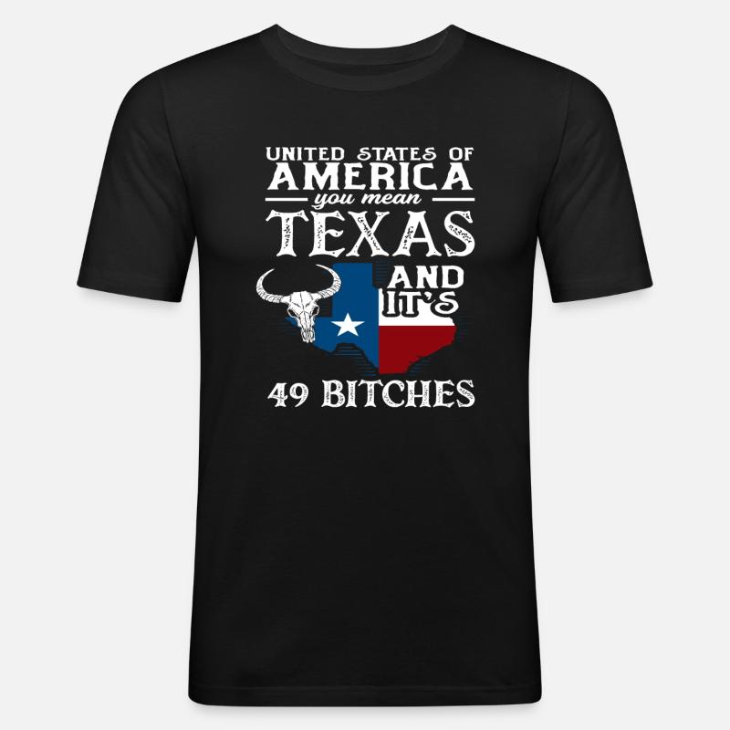Texas Herkunft - Männer Slim Fit T-Shirt - Schwarz