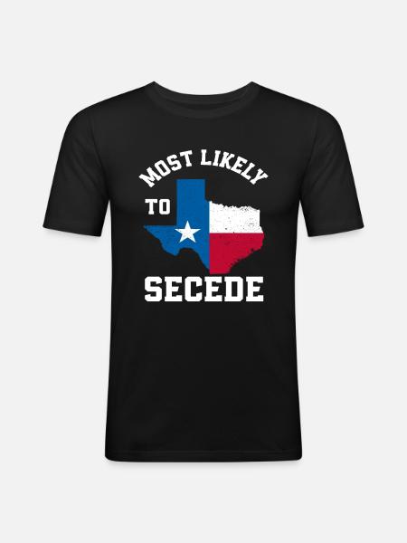 Texas Abspalten - Männer Slim Fit T-Shirt - Schwarz
