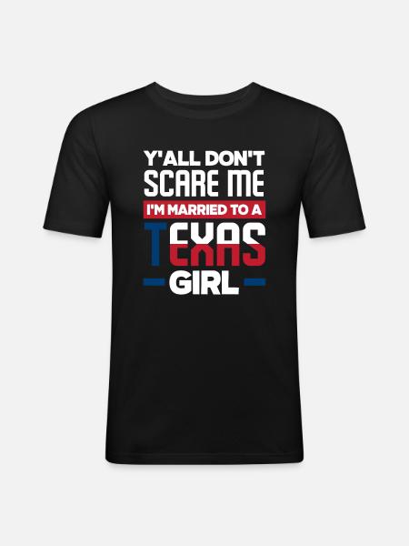 Texas marries Texan - Men's Slim Fit T-Shirt - black