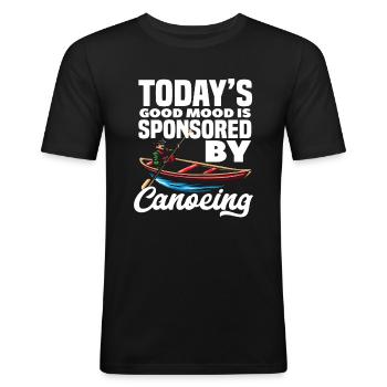 Canoe Happy Sport Paddle Boat - Men's Slim Fit T-Shirt - black - Front - Nik (191cm)