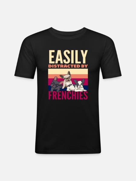 Dog Breed French Bulldog Saying - Men's Slim Fit T-Shirt - black