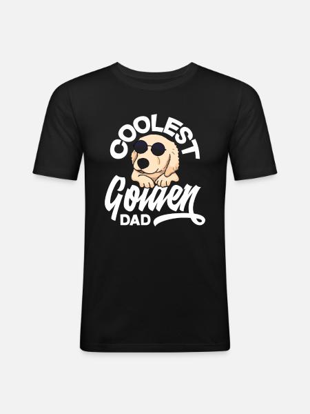 Cool Golden Retriever Dad - Men's Slim Fit T-Shirt - black