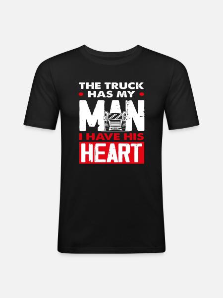 Truck Driver Heart Man Lovers - Men's Slim Fit T-Shirt - black