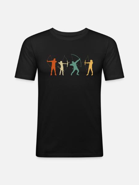 Retro Archery - Men's Slim Fit T-Shirt - black