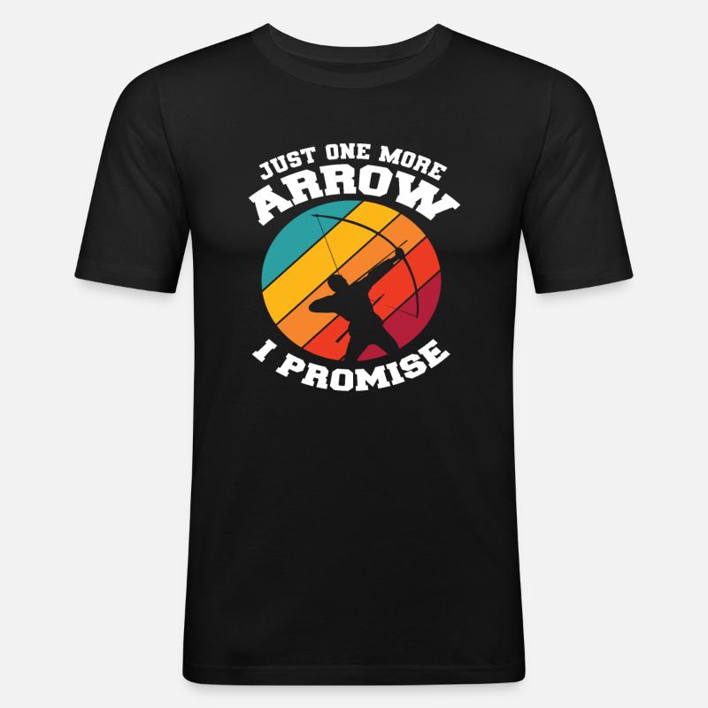 Pfeil Bogen Retro Bogenschießen - Männer Slim Fit T-Shirt - Schwarz
